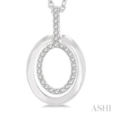 1/10 Ctw Petite Twin Oval Round Cut Diamond Fashion Pendant With Chain in 10K White Gold