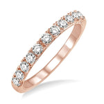 Load image into Gallery viewer, 1/2 Ctw Round Cut Diamond Wedding Band in 14K Rose Gold