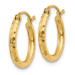 Load image into Gallery viewer, 14k 2x15mm Diamond-cut Round Tube Hoop Earrings