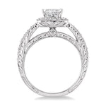 Load image into Gallery viewer, 1 1/10 Ctw Diamond Engagement Ring with 3/4 Ct Princess Cut Center Stone in 14K White Gold