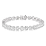 Load image into Gallery viewer, 7 Ctw Round Cut Diamond Lovebright Tennis Bracelet in 14K White Gold