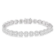 7 Ctw Round Cut Diamond Lovebright Tennis Bracelet in 14K White Gold
