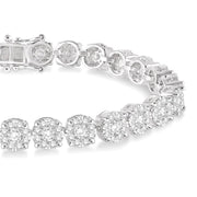 7 Ctw Round Cut Diamond Lovebright Tennis Bracelet in 14K White Gold