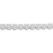 7 Ctw Round Cut Diamond Lovebright Tennis Bracelet in 14K White Gold