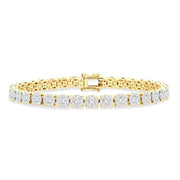 5 Ctw Round Cut Diamond Lovebright Tennis Bracelet in 14K Yellow and White Gold