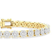 5 Ctw Round Cut Diamond Lovebright Tennis Bracelet in 14K Yellow and White Gold