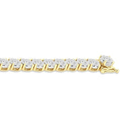 5 Ctw Round Cut Diamond Lovebright Tennis Bracelet in 14K Yellow and White Gold