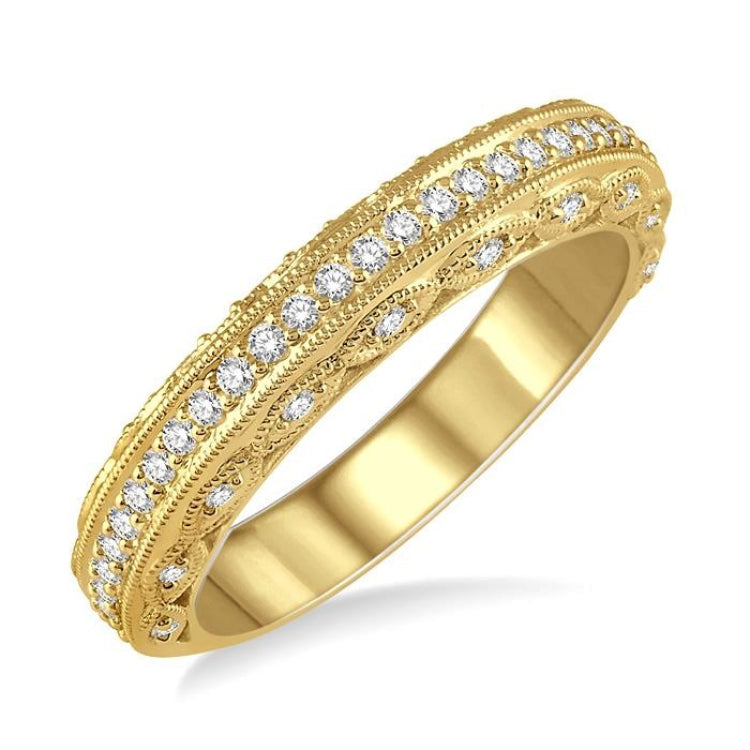 1/3 Ctw Round Cut Diamond Wedding Band in 14K Yellow Gold