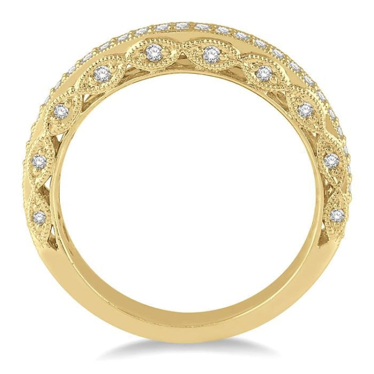 1/3 Ctw Round Cut Diamond Wedding Band in 14K Yellow Gold