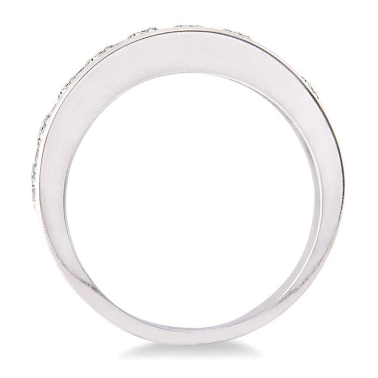 1 Ctw Channel Set Round Cut Diamond Wedding Band in 14K White Gold
