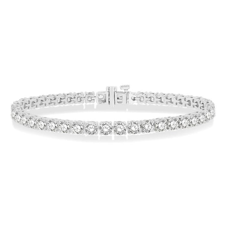 10 Ctw Round Cut Diamond Tennis Bracelet in 14K White Gold