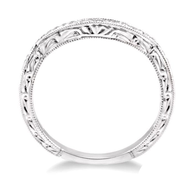 1/6 Ctw Round Cut Diamond Matching Wedding Band in 14K White Gold