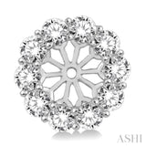 2 Ctw Round Cut Diamond Earrings Jacket in 14K White Gold