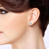 2 Ctw Round Cut Diamond Earrings Jacket in 14K White Gold