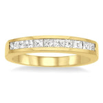 Load image into Gallery viewer, 1/2 Ctw Princess Cut Diamond Wedding Band in 14K Yellow Gold