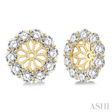 2 Ctw Round Cut Diamond Earrings Jacket in 14K Yellow Gold