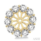 2 Ctw Round Cut Diamond Earrings Jacket in 14K Yellow Gold