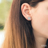 2 Ctw Round Cut Diamond Earrings Jacket in 14K Yellow Gold