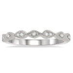 Load image into Gallery viewer, 1/10 Ctw Pear and Rhombus Shape Lattice Round Cut Diamond Wedding Band in 14K White Gold