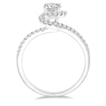Load image into Gallery viewer, 1/2 Ctw Diamond Engagement Ring with 1/4 Ct Round Cut Center Stone in 14K White Gold