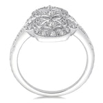 Load image into Gallery viewer, 1/2 Ctw Floral Geometry Round Cut Diamond Ladies Ring in 14K White Gold