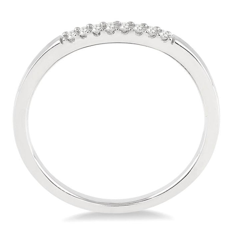 1/20 Ctw Round Cut Diamond Wedding Band in 14K White Gold