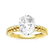 1/20 Ctw Oval Shape Round Cut Diamond Semi-Mount Engagement Ring in 14K White Gold