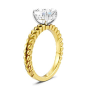 1/20 Ctw Oval Shape Round Cut Diamond Semi-Mount Engagement Ring in 14K White Gold