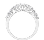 Load image into Gallery viewer, 3/4 Ctw Curved Round Cut Diamond Wedding Band in 14K White Gold