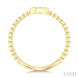 1/6 Ctw Petite Bezel Set Marquise Cut Diamond Bead Bijoux Stackable Ring in 14K Yellow Gold