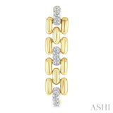 1/10 Ctw Bold Panther Link Round Cut Diamond Fashion Earring in Yellow Gold Vermeil