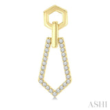 1/3 Ctw Hexagon & Pentagon Link Round Cut Diamond Fashion Earrings in 10K Yellow Gold
