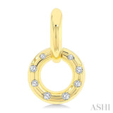 1/6 Ctw Suspended Circle Round Cut Diamond Mosaic Fashion Earring in 10K Yellow Gold