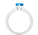Load image into Gallery viewer, 8X5 MM Pear Cut Blue Topaz Semi-Precious Solitaire Ring in 14K White Gold