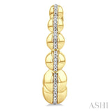 1/10 Ctw Bold Graduated Hemisphere Round Cut Diamond Fashion Half Hoop Earrings in Yellow Gold Vermeil