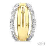 1/10 Ctw Bold Double Split Dome Shape Round Cut Diamond Fashion Half Hoop Earrings in Yellow Gold Vermeil