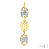1/10 Ctw Bold Mariner Link Round Cut Diamond Fashion Earrings in Yellow Gold Vermeil