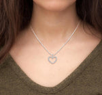 Load image into Gallery viewer, 1/2 Ctw Round Cut Diamond Heart Pendant With Chain in 14K White Gold