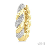 1/10 Ctw Bold Twisted Rope Round Cut Diamond Fashion Hoop Earrings in Yellow Gold Vermeil