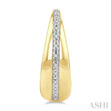 1/10 Ctw Bold Round Cut Diamond Panel Fashion Hoop Earrings in Yellow Gold Vermeil