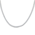 Load image into Gallery viewer, 20 Ctw Round Cut Diamond Tennis Necklace in 14K White Gold