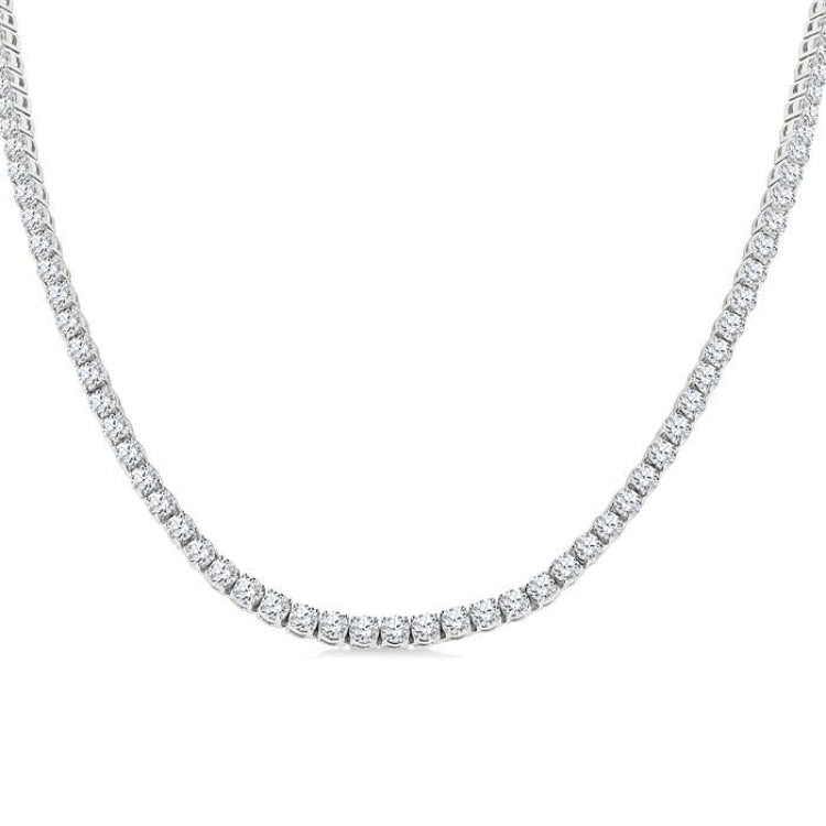 20 Ctw Round Cut Diamond Tennis Necklace in 14K White Gold