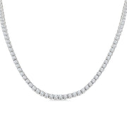 20 Ctw Round Cut Diamond Tennis Necklace in 14K White Gold