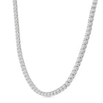 Load image into Gallery viewer, 20 Ctw Round Cut Diamond Tennis Necklace in 14K White Gold