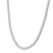 20 Ctw Round Cut Diamond Tennis Necklace in 14K White Gold