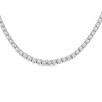 Load image into Gallery viewer, 20 Ctw Round Cut Diamond Tennis Necklace in 14K White Gold
