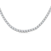 20 Ctw Round Cut Diamond Tennis Necklace in 14K White Gold