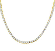 20 Ctw Round Cut Diamond Tennis Necklace in 14K Yellow Gold