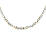 20 Ctw Round Cut Diamond Tennis Necklace in 14K Yellow Gold