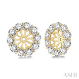 3/4 Ctw Round Cut Diamond Earrings Jacket in 14K Yellow Gold